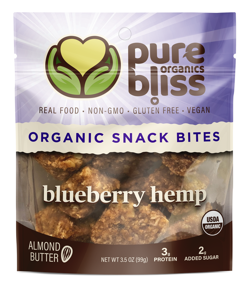 Organic Almond Butter Snack Bites - Blueberry Hemp