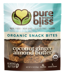 Organic Almond Butter Snack Bites- Coconut Ginger