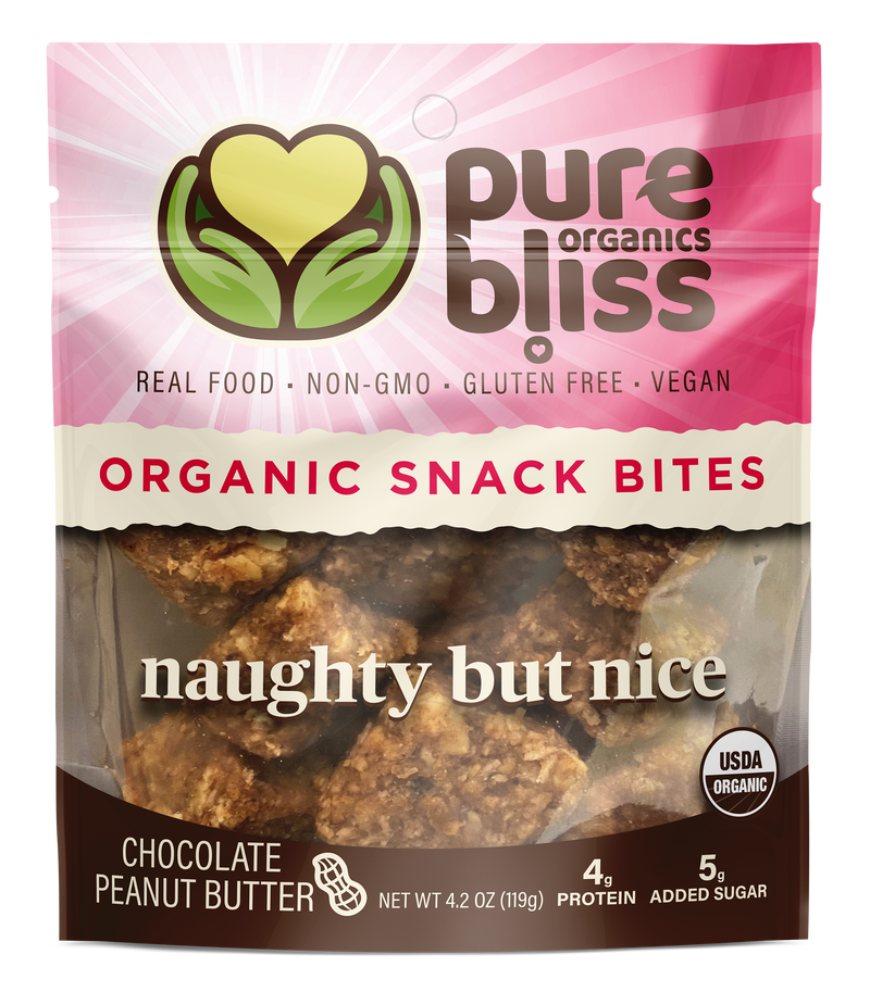 Organic Chocolate Peanut Butter Snack Bites - Naughty But Nice
