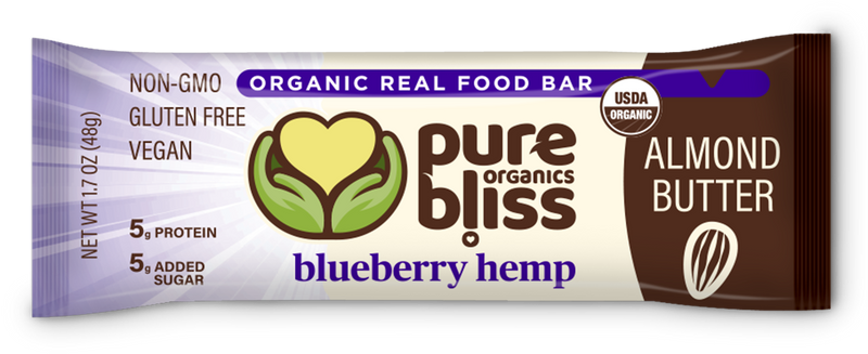Organic Almond Butter Bars - Blueberry Hemp (Case of 12)