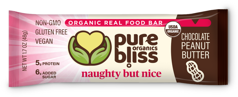 Organic Chocolate Peanut Butter Bars - Naughty But Nice (Case of 12)