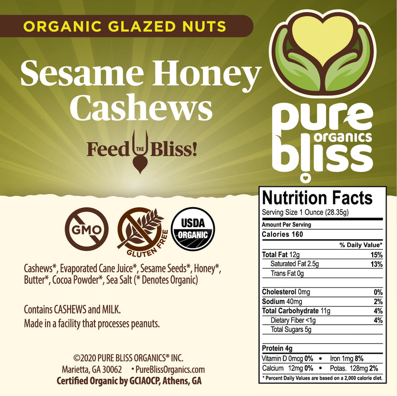 Organic Sesame Honey Cashews
